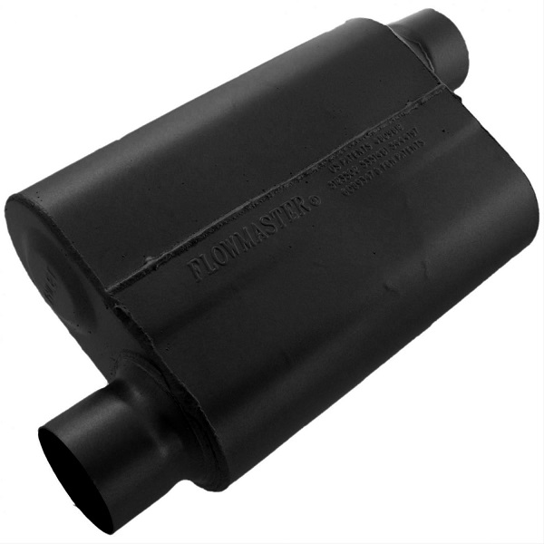 Flowmaster American Thunder 3"In 3"Out Black Steel Oval Muffler - Click Image to Close